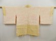 Photo6: 5403T09z480 Vintage Japanese Kimono Silk SHIBORI HAORI Flower Straw yellow (6)