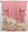 Photo1: 5403T10z1140  Japanese Kimono Silk IROTOMESODE JUKO-ORI Dull pink (1)