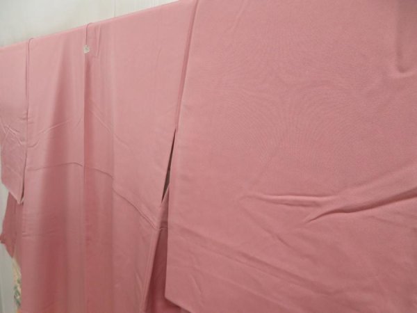 Photo2: 5403T10z1140  Japanese Kimono Silk IROTOMESODE JUKO-ORI Dull pink (2)