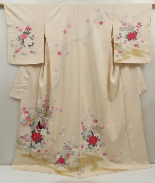 Photo1: 5403T11z1090  Japanese Kimono Silk TSUKESAGE Princess Light peach (1)