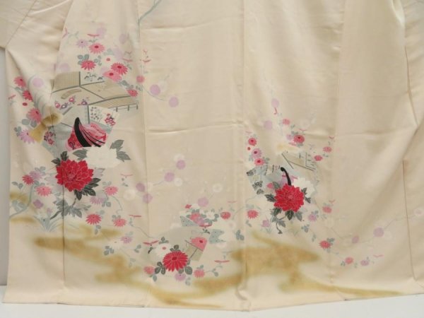 Photo5: 5403T11z1090  Japanese Kimono Silk TSUKESAGE Princess Light peach (5)