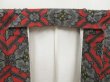 Photo7: 5403T14z690 Vintage Japanese Kimono Silk OSHIMA TSUMUGI Camellia Red (7)