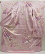 Photo1: 5404T13z1270 Vintage Japanese Kimono Silk FURISODE Peony Light purple (1)