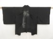 Photo1: 5404T01z330 Vintage Japanese Kimono Silk See through HAORI Bamboo Black (1)