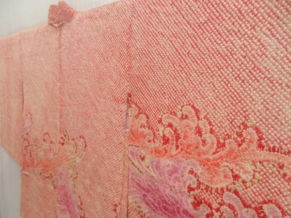 Photo2: 5404T02z550 Vintage Japanese Kimono Silk SHIBORI HAORI Chrysanthemum (2)