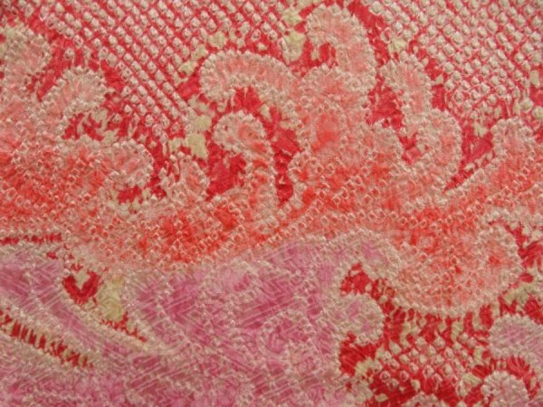 Photo4: 5404T02z550 Vintage Japanese Kimono Silk SHIBORI HAORI Chrysanthemum (4)