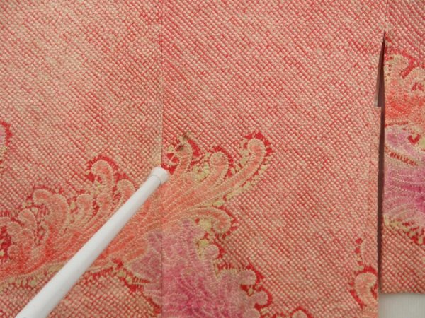 Photo5: 5404T02z550 Vintage Japanese Kimono Silk SHIBORI HAORI Chrysanthemum (5)