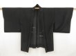 Photo5: 5404T03z290 Vintage Japanese Kimono Silk See through HAORI  Black (5)