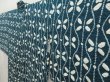 Photo2: 5404T04z500 Vintage Japanese Kimono Silk SHIBORI HAORI  Dark cyan (2)