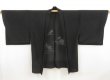 Photo5: 5404T05z290 Vintage Japanese Kimono Silk See through HAORI Flower Black (5)