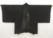 Photo1: 5404T07z340 Vintage Japanese Kimono Silk See through HAORI Iris Black (1)