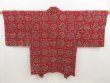 Photo1: 5404T08z610 Vintage Japanese Kimono Silk SHIBORI HAORI  Red-Brown (1)