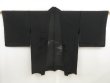Photo1: 5404T09z300 Vintage Japanese Kimono Silk See through HAORI Flower Black (1)