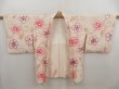Photo5: 5404T10z650 Vintage Japanese Kimono Silk SHIBORI HAORI Flower Off-white (5)