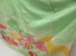 Photo4: 5404T11z1030 Vintage Japanese Kimono Silk FURISODE Royal cart Light green (4)