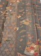 Photo1: 2B02z50  Japanese Kimono Silk  FABRIC Phoenix Gray 39.4x15.2 (1)