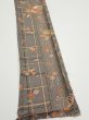 Photo2: 2B07z40  Japanese Kimono Silk  FABRIC Phoenix Gray 59.1x7.5 (2)