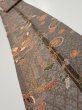 Photo1: 2B09z50  Japanese Kimono Silk  FABRIC Phoenix Gray 81.9x7.3 (1)