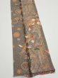 Photo3: 2B10z30  Japanese Kimono Silk  FABRIC Phoenix Gray 36.2x7.5 (3)