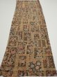 Photo5: 2B01z60  Japanese Kimono Silk  FABRIC Bird Dark brown 39.8x14.6 (5)