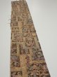 Photo3: 2B07z50  Japanese Kimono Silk  FABRIC Bird Dark brown 59.8x7.7 (3)