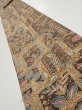 Photo1: 2B09z60  Japanese Kimono Silk  FABRIC Bird Dark brown 83.5x6.9 (1)