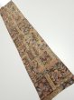Photo1: 2B10z30  Japanese Kimono Silk  FABRIC Bird Dark brown 35.8x6.9 (1)