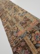 Photo2: 2B10z30  Japanese Kimono Silk  FABRIC Bird Dark brown 35.8x6.9 (2)