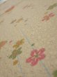 Photo4: 2B01z60  Japanese Kimono Silk  FABRIC Plum blossom Soft olive 42.5x15.0 (4)