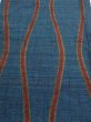 Photo1: 2A01z60  Japanese Kimono Silk TSUMUGI FABRIC Tatewaku Dark cyan 41.7x15.0 (1)