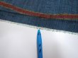 Photo6: 2A07z40  Japanese Kimono Silk TSUMUGI FABRIC Tatewaku Dark cyan 54.3x7.5 (6)