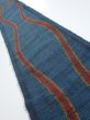 Photo1: 2A08z40  Japanese Kimono Silk TSUMUGI FABRIC Tatewaku Dark cyan 54.7x7.5 (1)