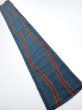 Photo5: 2A08z40  Japanese Kimono Silk TSUMUGI FABRIC Tatewaku Dark cyan 54.7x7.5 (5)