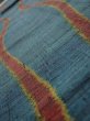 Photo4: 2A09z50  Japanese Kimono Silk TSUMUGI FABRIC Tatewaku Dark cyan 76.0x7.3 (4)