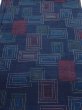 Photo1: 1H01z50  Japanese Kimono Silk TSUMUGI FABRIC  Dark navy 39.4x14.6 (1)