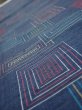 Photo4: 1H04z70  Japanese Kimono Silk TSUMUGI FABRIC  Dark navy 62.2x14.6 (4)