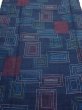 Photo1: 1H06z70  Japanese Kimono Silk TSUMUGI FABRIC  Dark navy 62.2x14.6 (1)