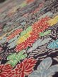 Photo4: 1H04z  Japanese Kimono Crepe Silk  FABRIC Flowers Dark grape (4)