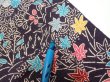 Photo6: 1H06z100  Japanese Kimono Crepe Silk  FABRIC Flowers Dark grape 65.4x14.4 (6)