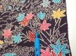 Photo7: 1H06z100  Japanese Kimono Crepe Silk  FABRIC Flowers Dark grape 65.4x14.4 (7)
