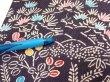 Photo8: 1H06z100  Japanese Kimono Crepe Silk  FABRIC Flowers Dark grape 65.4x14.4 (8)