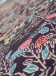 Photo4: 1H07z40  Japanese Kimono Crepe Silk  FABRIC Flowers Dark grape 40.6x6.9 (4)