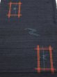 Photo1: 1H01z50  Japanese Kimono Silk TSUMUGI FABRIC Swallow  Navy-Black 41.7x14.2 (1)