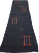Photo5: 1H01z50  Japanese Kimono Silk TSUMUGI FABRIC Swallow  Navy-Black 41.7x14.2 (5)
