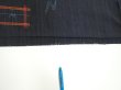 Photo6: 1H01z50  Japanese Kimono Silk TSUMUGI FABRIC Swallow  Navy-Black 41.7x14.2 (6)