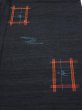 Photo1: 1H05z80  Japanese Kimono Silk TSUMUGI FABRIC Swallow  Navy-Black 65.0x14.2 (1)