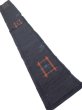 Photo6: 1H07z40  Japanese Kimono Silk TSUMUGI FABRIC Swallow  Navy-Black 57.5x7.5 (6)