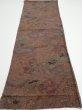 Photo5: 1H01z60  Japanese Kimono Silk  FABRIC Garden Brown-Gray 39.4x14.2 (5)