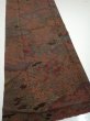 Photo2: 1H04z90  Japanese Kimono Silk  FABRIC Garden Brown-Gray 61.8x14.4 (2)