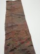Photo3: 1H10z30  Japanese Kimono Silk  FABRIC Garden Brown-Gray 35.0x6.9 (3)